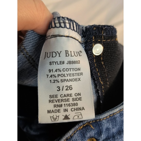 Judy blue boyfriend 26 distressed denim cotton maternity - Picture 6 of 10